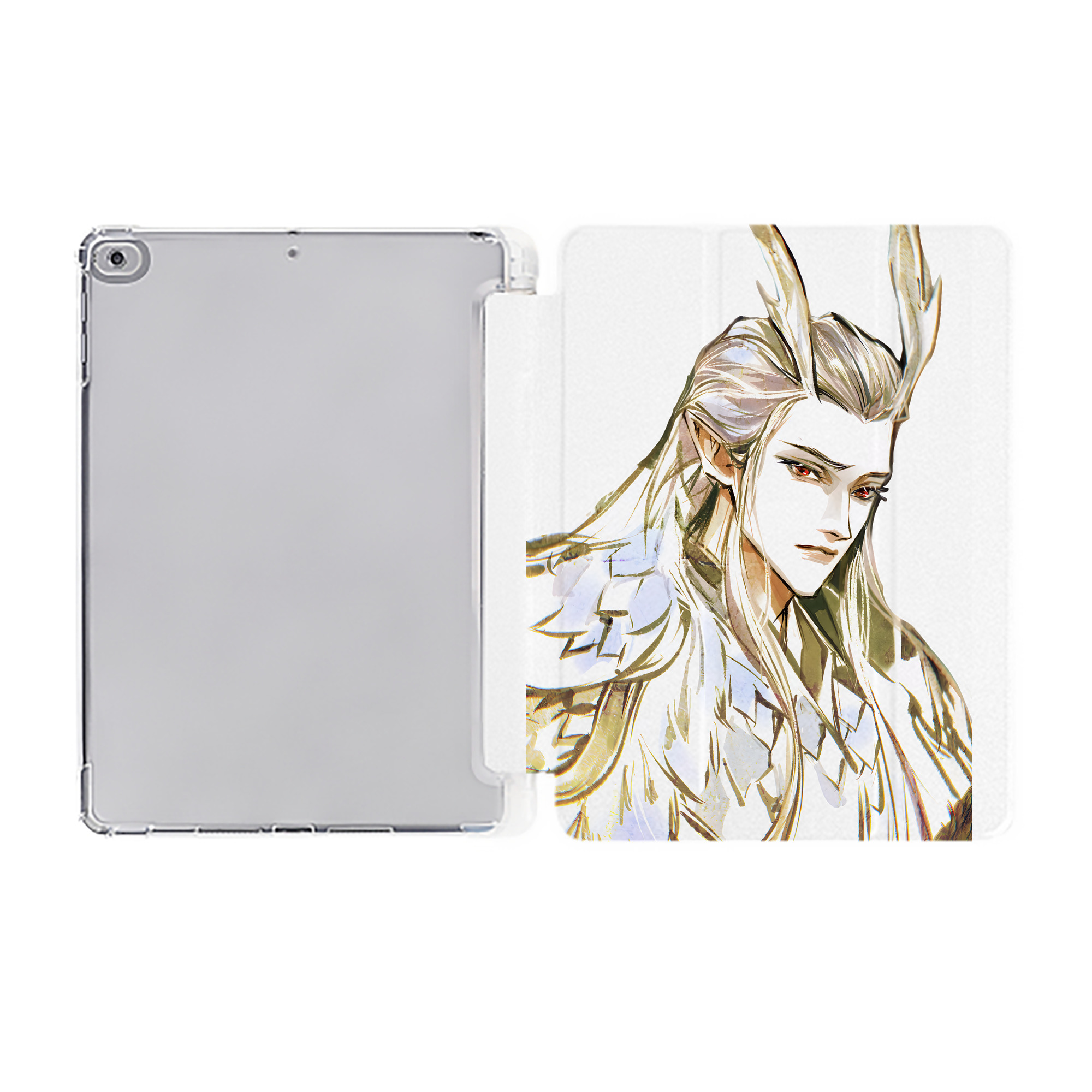 （画像用） Ne Zha 2 ナタ 魔童の大暴れ IPad ケース ペン収納付き 三つ折りスタンド PUレザー×シリコン 対応機種9.5/10.5/10.9インチ